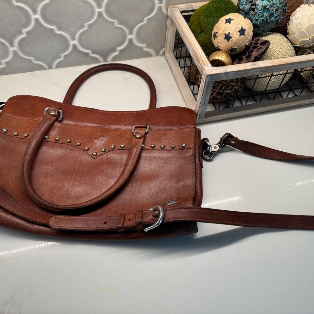 American West handmade Leather Studded bag